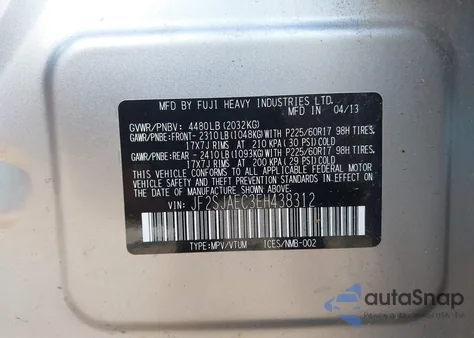 2014 Subaru Forester 2.5I Premium from USA, damaged, VIN JF2SJAEC3EH438312